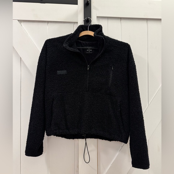 SET ACTIVE Lightweight Onyx Fleece Halfzip Black Teddy Jacket - Picture 3 of 6